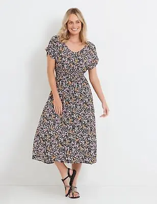 $19.90 • Buy Rivers Short Sleeve Shirred Waist Maxi Dress Mens Clothing  Dresses Maxi