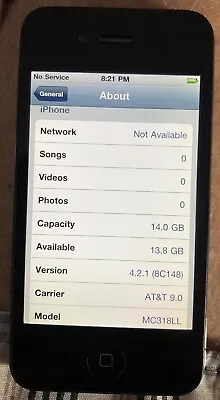Apple IPhone 4 Black (ATT) A1332 16GB GSM + CDMA Very Good Used IOS 4.2.1 • $148.88