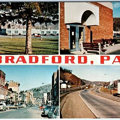 C1970s Bradford PA Collage Downtown Kendall Oil Chrome Photo Postcard Vtg A68 • $8.75