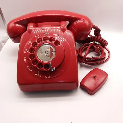 Vintage GPO BT 706 L Rotary Dial Telephone Red  H16 • £7.99