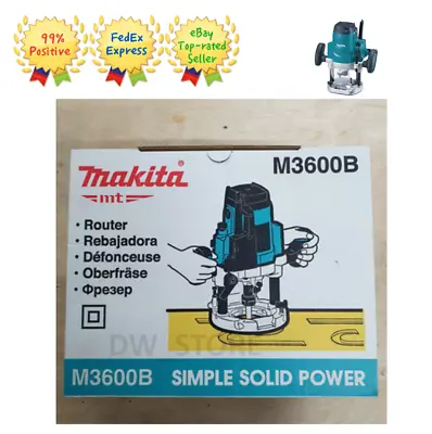 Makita M3600B(M3600M) Heavy Duty Plunge Router 12.7mm (1/2 ) 1650W 22000rpm • $197.06