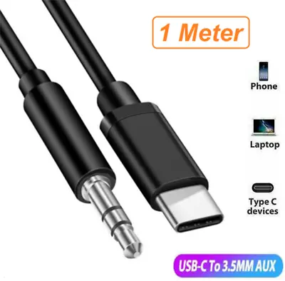 Aux Cable Type C To 3.5mm Samsung USB C Male For Car Stereo Audio Adapter Jack • £2.69