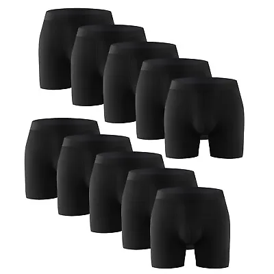 10PK Mens Boxer Briefs Breathable Tagless Underwear Soft Comfort Flex Waistband • $30.69
