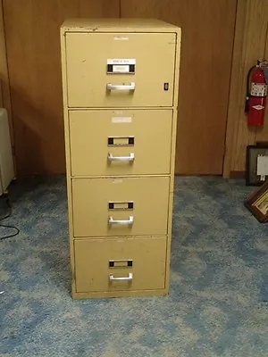 $499.99 • Buy Herring-Hall Marvin Beige 4 Drawer File Fire Proof Cabinet Resistant Safe Office