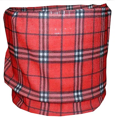 Red Black Plaid Tubular Multi Function Headwear Scarf Balaclava Beanie Cap • $2.66