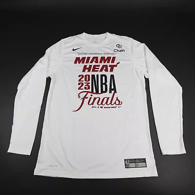 Miami Heat Nike NBA Authentics Dri-Fit Long Sleeve Shirt Men's White Used • $44.99