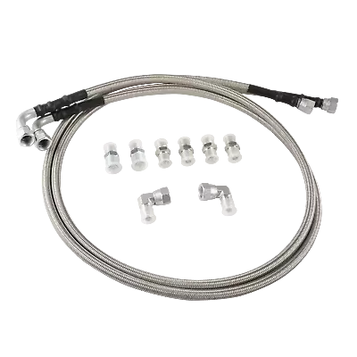 SS Braided Transmission Cooler Hose Lines Fittings TH350/700R4/TH400 52  USA • $32.23