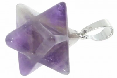 £8.46 • Buy  Amethyst Merkaba Star Jewelry Pendant Eyelet Silver Colors 15x15mm HS1507