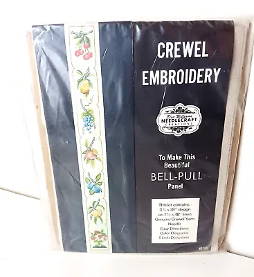 Elsa Williams Crewel Embroidery Kit Fruits Bell Pull Kit 3.5x39 Inches  SEALED • $25.95