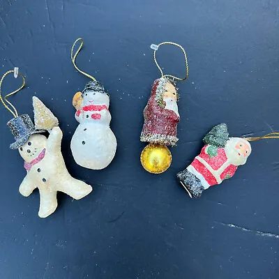 4 Teena Flanner Midwest Cannon Falls Mini Santa & Snowman Figures Ornaments • $22