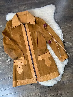 Vintage 1970’s Reversable Leather Jacket Women’s Brown Suede Hippy  • $350