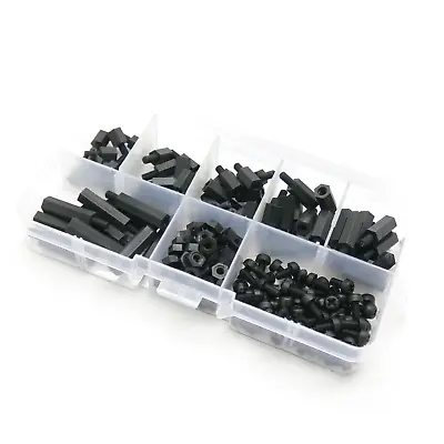 Nylon M3 Hex Standoff Kit With Screws Nuts And Spacers (Black / 180pcs) • $10.95