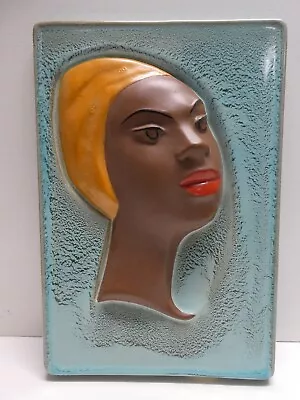 $296.27 • Buy Goldscheider Lady Head Hand Painted German Pottery Embossed Wall Plaque