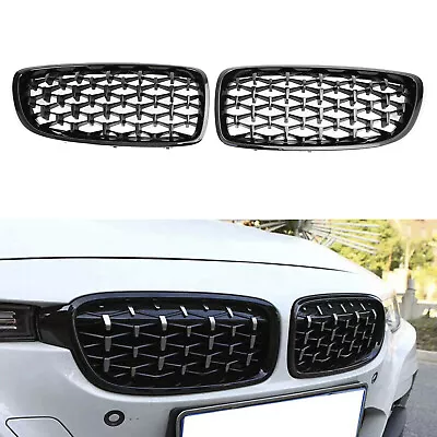 Gloss Black Diamond Front Upper Grille For BMW 4 Series F32 F33 F36 F82 14-2018 • £43.18