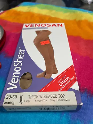 VENOSAN Compression Stockings 20-30 MmHg Thigh Silky Nude 6201224 Closed Toe • $24.95