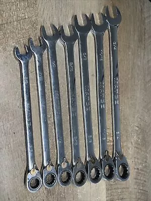 Matco 7 PIECE 90 TOOTH EXTRA LONG SAE REVERSIBLE RATCHETING WRENCH SET S9GRRCXL7 • $186.96