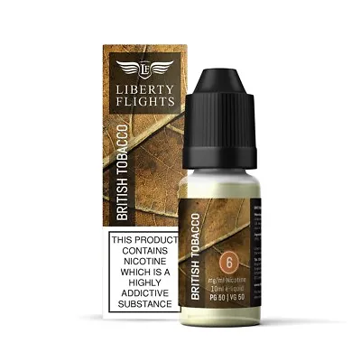 Liberty Flights E Liquid 10ml British Tobacco XO Vape Juice 50PG/50VG UK Made • £3.99