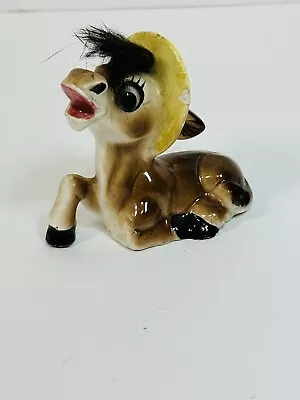 Vintage Kitsch Anthropomorphic Ceramic Donkey Fur Japan 1950's • $28.99