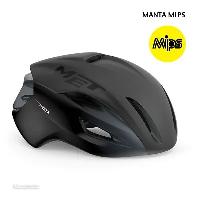 MET MANTA MIPS Aero Road Cycling Helmet : BLACK MATTE/GLOSSY • $299