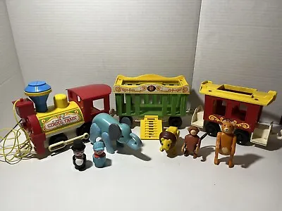 Vintage Fisher-Price Little People Circus Train #991 3-piece W/figures & Animals • $59.99