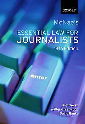 £4.09 • Buy David Banks : McNaes Essential Law For Journalists Expertly Refurbished Product