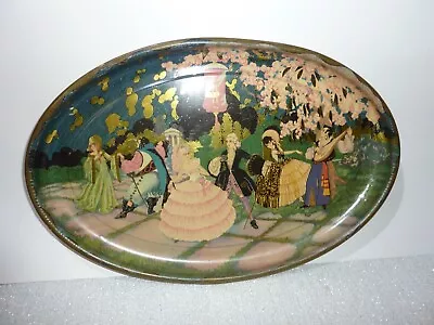 Gorgeous Vintage Antique Painted Metal Tray Masquerade Ball 16 X 10.75  • $29.99