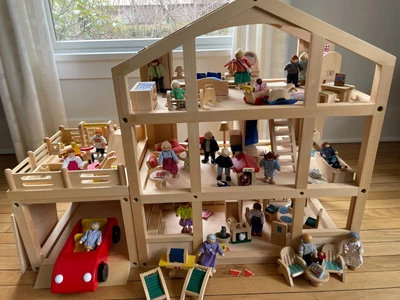 $200 • Buy Ryan's Room Wood Dollhouse - Full Of Furniture, Dolls, Car, Etc - MINT Condition
