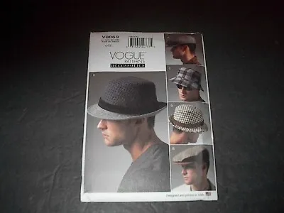 Vogue Pattern 8869 Men's Stylish Hats In Five Great Styles  S M L XL  Uncut • $12.75