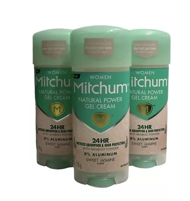 (3) Mitchum Natural Power Gel Cream For Women W/ Bamboo Sweet Jasmine 3.4 Oz • $49.99