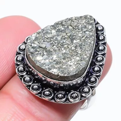 Magnetite Pyrite Gemstone 925 Sterling Silver Jewelry Ring Size 7 (US) • $10.99