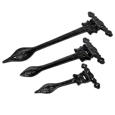 Traditional Spear Hinges | Black Cast Iron | Antique Vintage Traditional | Pair • £6.25