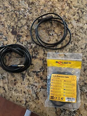 (3) Delock 4.4mm 5 Pin Audio Extension Cables Lightly Used • $39.99