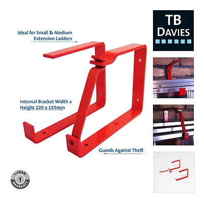 £23.99 • Buy TB Davies Universal Ladder Storage Wall Brackets (Pair) - Small & Medium Ladders