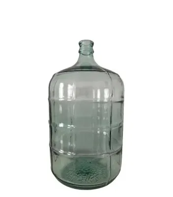 Vintage Round Glass Carboy Bottle Green 6 Gallon Made In Italy • $75.67