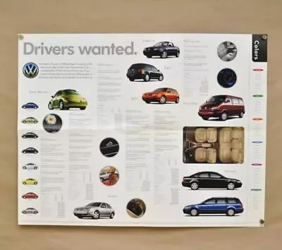 NOS Volkswagen Brochure Poster New Beetle Jetta Cabrio GT1 Golf Eurovan Passat • $19.99