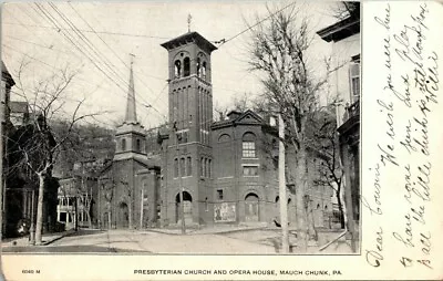 Postcard  Presbyterian Church And Opera House Mauck Chunk PA 1906 Undivided Back • $19.60