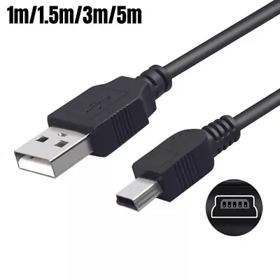 Premium USB 2.0 To Mini USB Mini-B 5Pin Data Adapter Fast Charger Cable Cord • $4.25