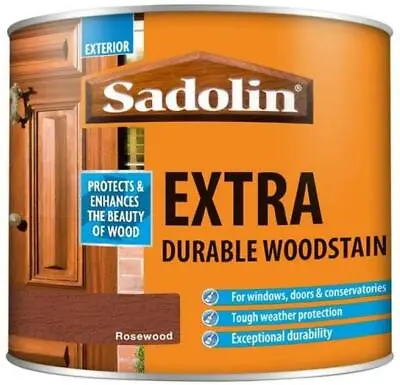 1lt Sadolin Extra Solvent Oil Based Exterior Interior Wood Stain Rosewood • £23.98