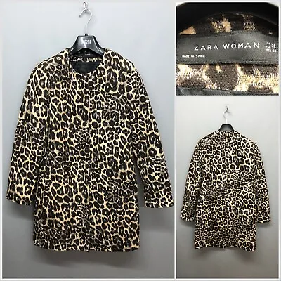 $15.80 • Buy ZARA Women's Leopard Print Coat XS Wool Blend