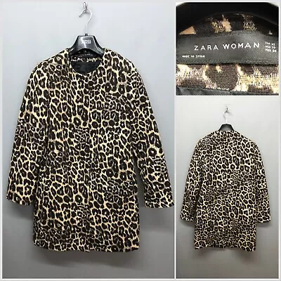 ZARA Women's Leopard Print Coat XS Wool Blend • $16.10