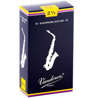 Vandoren Alto Sax Traditional Reeds #2.5 • $29.99