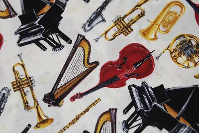 Musical Instrument Fabric. Timeless Treasures D#MUSIC-C604. One Yard X 44. RB-12 • $5.50