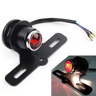 Round Retro Motorcycle Brake Tail Light Lamp For Bobber Chopper Cafe Racer • $31.53