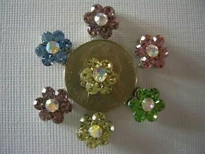 2 Hole Slider Beads Daisy Light Mixed Crystal  #7 • $6.25