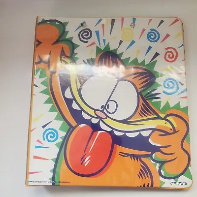 Vintage Garfield Jim Davis 3 Ring Mead Binder With Inserts 1978 Used Flawed  • $21.99