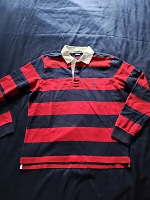 Ralph Lauren Polo Long Sleeve Navy Red Stripe Men's Size XL • $16.33