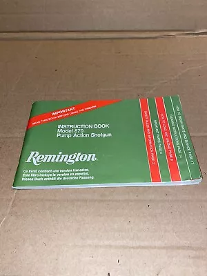 Vintage Remington Model 870 Pump Action Shotgun Instruction Book • $9.99