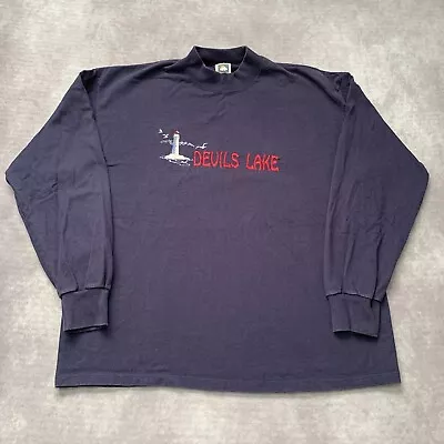 Vintage 90s Devils Lake Shirt Size XL Wisconsin Embroidered Destination Tourist  • $19.50