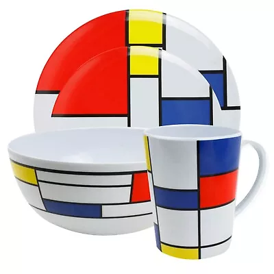 £29.99 • Buy Caravan Camping Melamine Dinner Set 16pc Picnic BBQ Outdoor Dining Rainbow
