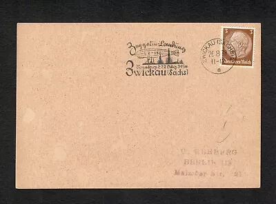 LZ 130 Graf Zeppelin Postcard 1939 Zwickau Sachs Landing Postmark • £1